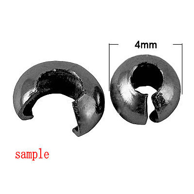Brass Crimp Beads Covers X-KK-G016-S-NF-1