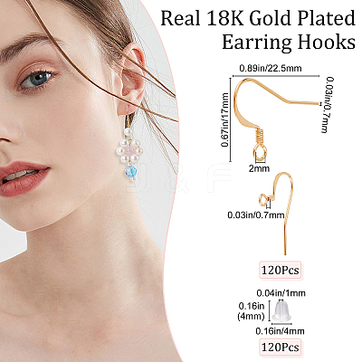 120Pcs Brass Earring Hooks KK-BBC0002-49-1