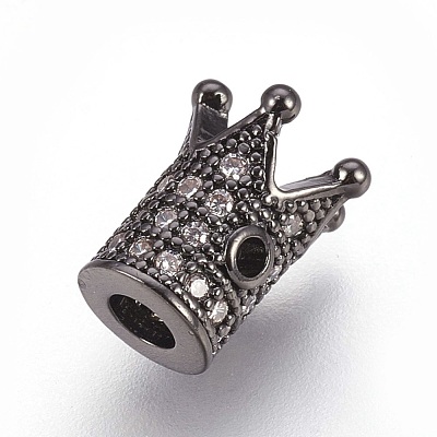 Brass Micro Pave Cubic Zirconia Beads ZIRC-F088-029B-1