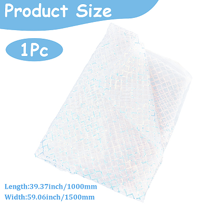 1M Polyester & PVC Sequined Mesh Fabric DIY-CY0003-54B-1