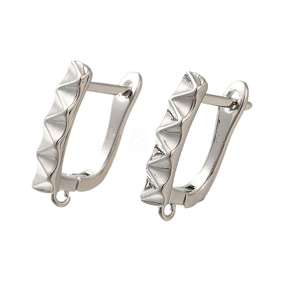 Rack Plating Brass Hoop Earring Findings EJEW-H143-03P-1