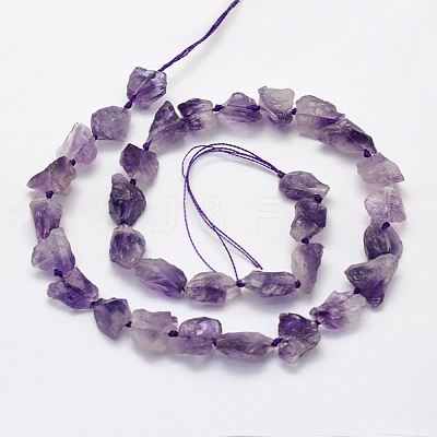 Rough Raw Natural Amethyst Beads Strands G-K202-23-1