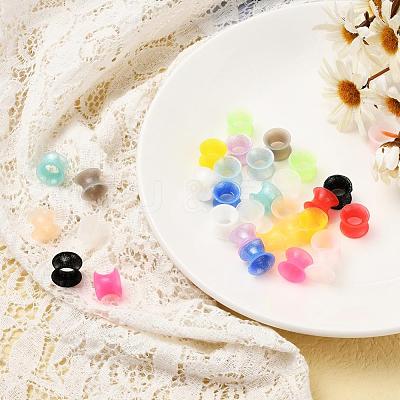 32Pcs 16 Colors Silicone Glitter Thin Ear Gauges Flesh Tunnels Plugs FIND-YW0001-19B-1