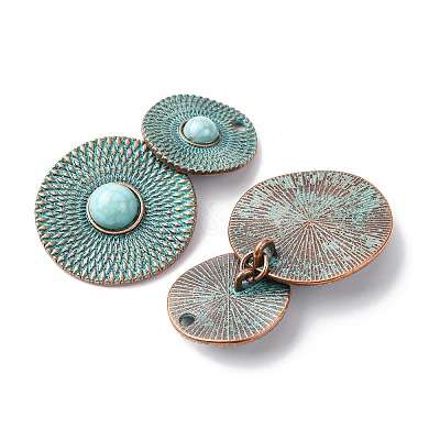 Alloy with Synthetic Turquoise Pendants FIND-B055-01A-1