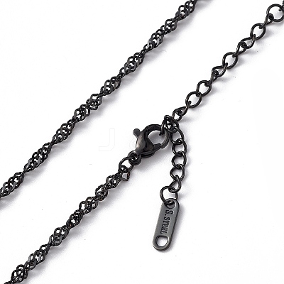 304 Stainless Steel Singapore Chain Necklace for Men Women NJEW-K245-013C-1