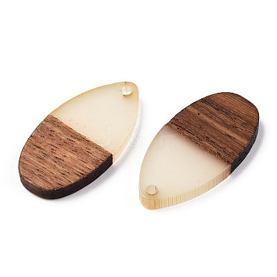Walnut Wood & Luminous Glow in the Dark Resin Pendants RESI-N039-77-1