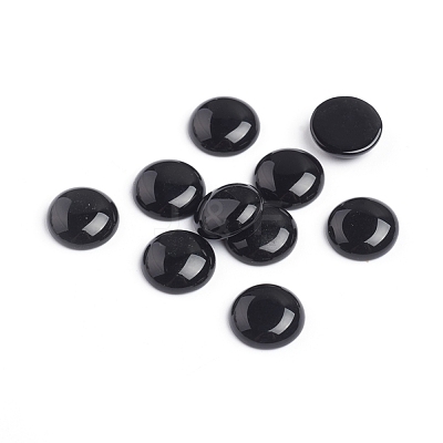 Natural Black Agate Cabochons G-I274-17-1