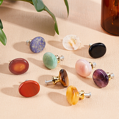 Natural Tiger Eye Drawer Knobs FIND-WH0056-40P-07-1