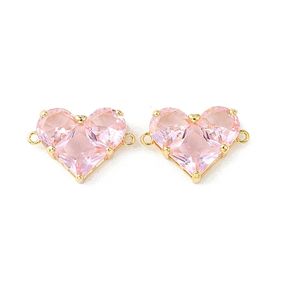 Brass Pave Cubic Zirconia Connector Charms X-KK-L208-04G-03-1