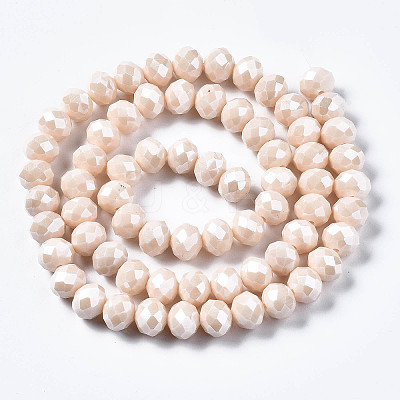 Electroplate Glass Beads Strands EGLA-A034-P4mm-A17-1