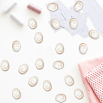 20Pcs 1-Hole Alloy Resin Buttons BUTT-CY0001-21B-1