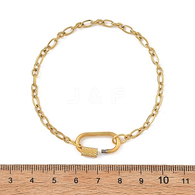 304 Stainless Steel Mother-Son Chain/Figaro Chain Bracelets for Women BJEW-JB14263-1