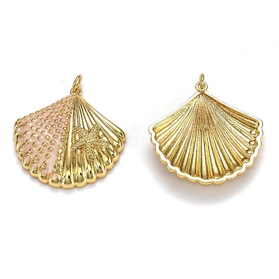 Brass Enamel Pendants KK-B029-13G-1