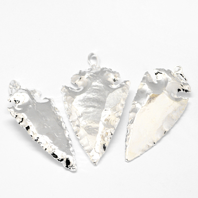 Electroplated Natural & Dyed Agate Big Pendants X-G-N0167-031B-1