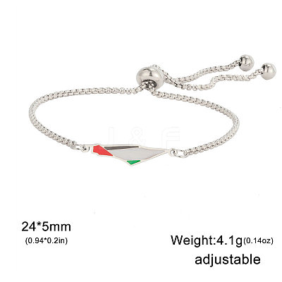 Israel Map 304 Stainless Steel Enamel Box Chain Slider Bracelets FS-WG72B4C-10-1