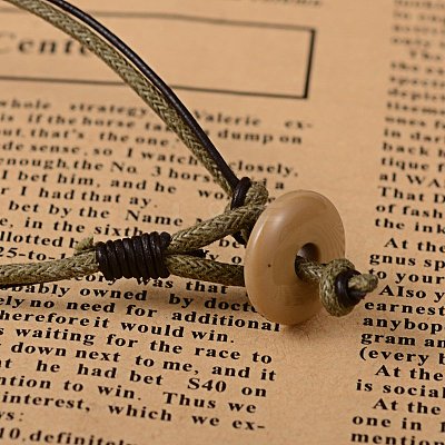 Vintage Leather Cord Pendant Necklaces NJEW-M175-23-1