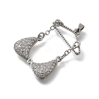 Brass Micro Pave Cubic Zirconia Charms KK-P336-03B-P-1