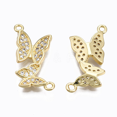 Brass Micro Pave Cubic Zirconia Links Connectors ZIRC-N039-121A-NF-1