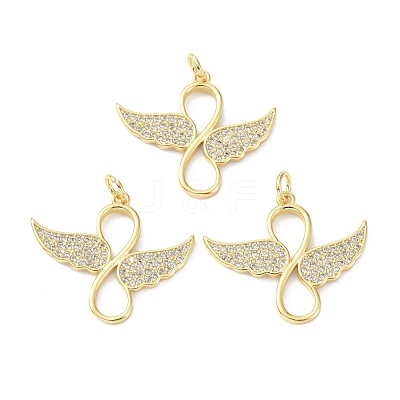 Brass Cubic Zirconia Pendants ZIRC-C022-36G-1
