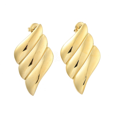 Ion Plating(IP) 304 Stainless Steel Stud Earrings EJEW-P258-11G-1