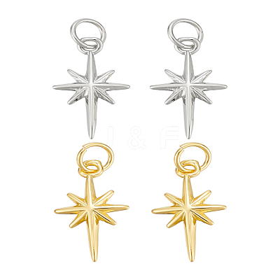 4Pcs 2 Colors Rack Plating Brass Pendants KK-LP0001-61-1