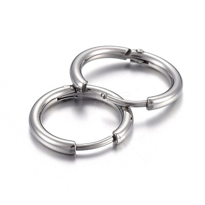 Tarnish Resistant 202 Stainless Steel Huggie Hoop Earrings EJEW-L205-02K-P-1