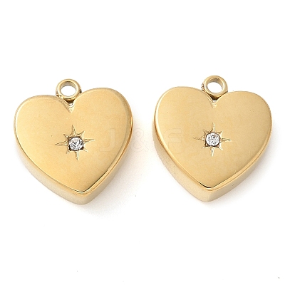 304 Stainless Steel with Rhinestone Charms STAS-Q345-31C-G-1