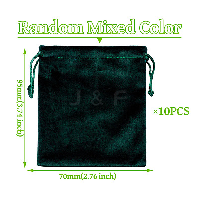 10Pcs Velvet Jewelry Drawstring Storage Pouches ABAG-TA0001-31A-1