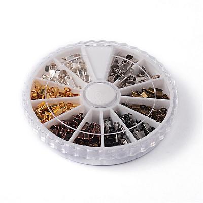 1 Box 6 Colors Iron Folding Crimp Ends IFIN-X0016-B-1
