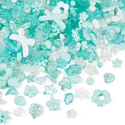100G Transparent & Opaque Acrylic Beads TACR-TA0001-57C-1