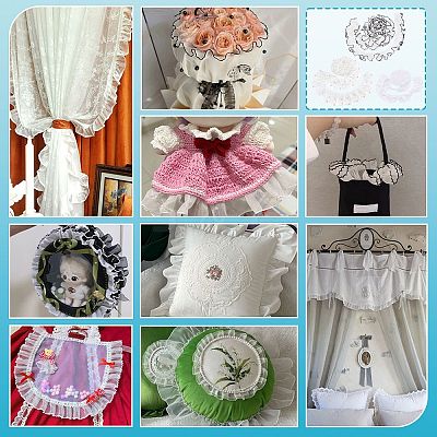 3 Styles Polyester Pleated Satin Pleated Lace Ribbon OCOR-PH0006-60-1