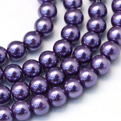 Baking Paint Pearlized Glass Pearl Round Bead Strands HY-Q003-4mm-59-1