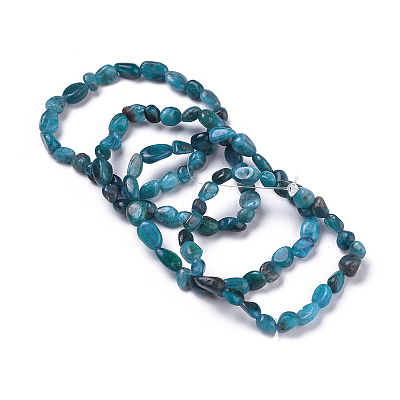 Natural Apatite Bead Stretch Bracelets BJEW-K213-40-1
