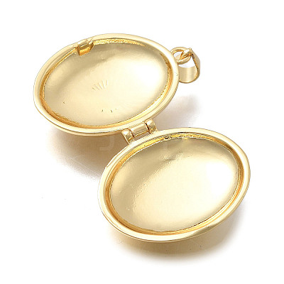 Brass Locket Pendants KK-D431-030C-G-1