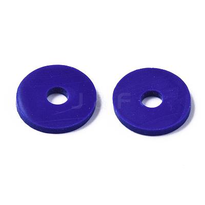 Flat Round Handmade Polymer Clay Beads CLAY-R067-12mm-09-1