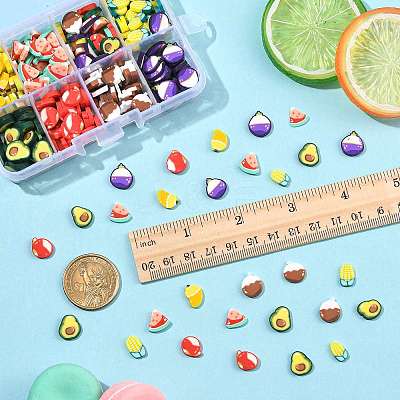 56G 8 Styles Handmade Polymer Clay Cabochons CLAY-FS0001-48-1
