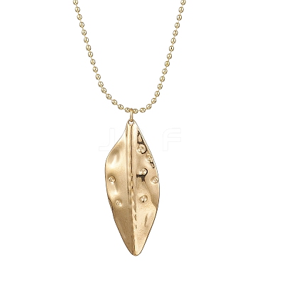 304 Stainless Steel Leaf Pendant Necklaces NJEW-JN05153-1