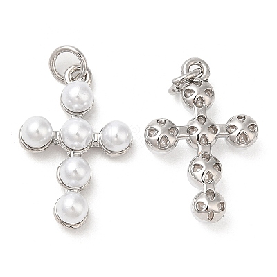 Brass Plastic Imitation Pearls Pendants KK-Q775-23P-1