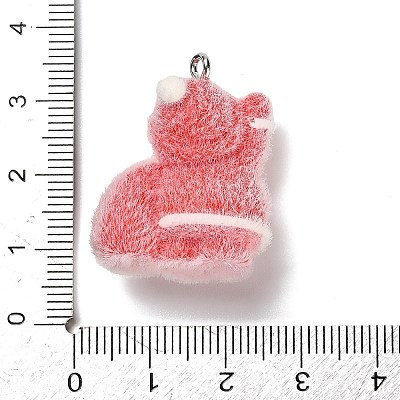 Christmas Flocky Opaque Resin Pendants LS-RESI-C064-01A-1