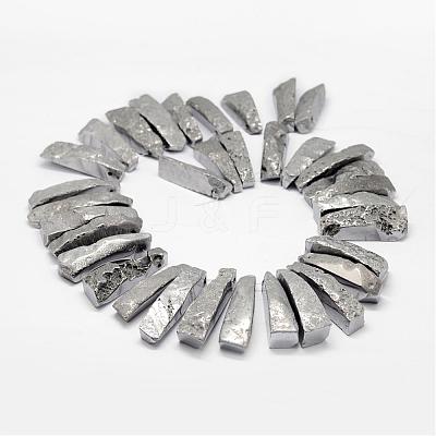 Electroplated Natural & Dyed Agate Bead Strands G-N0169-001C-1