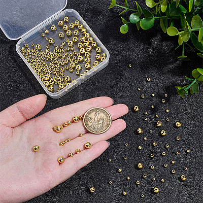 240Pcs 3 Styles Brass Solid Beads KK-ME0002-70-1