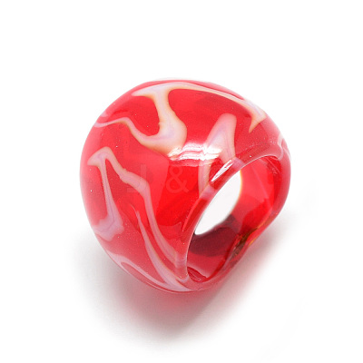 Handmade Lampwork Wide Band Finger Rings RJEW-T002-01-B-1
