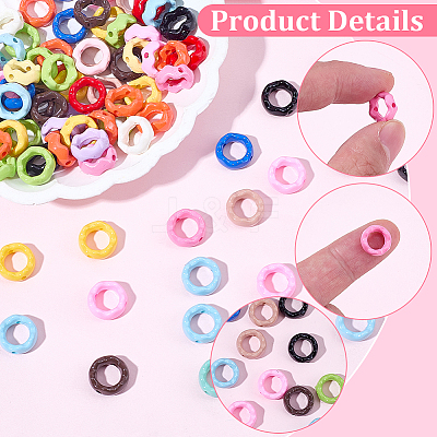 100Pcs Opaque Acrylic Bead Frame OACR-SC0002-96-1