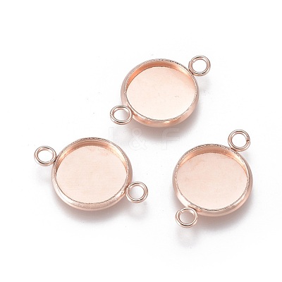 201 Stainless Steel Cabochon Connector Settings STAS-F191-15RG-D-1