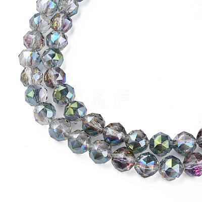 Electroplate Transparent Glass Beads Strands X-EGLA-N002-34B-C10-1