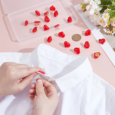 20Pcs Resin Heart Badge for Backpack Clothes HEAR-PH0001-02A-1