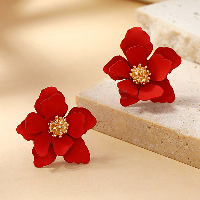 Sweet and Stylish Multi-layer Petal Flower Stud Earrings for Women DF7848-4-1