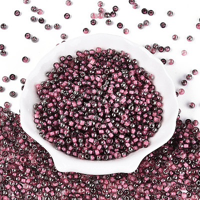 Transparent Inside Colours Glass Seed Beads SEED-T007-19A-02-1