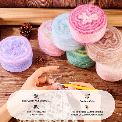 Segment Dyed Knitting Yarn DIY-TAC0033-03C-1