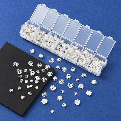 755Pcs 7 Style Iron Bead Caps IFIN-YW0001-56S-1